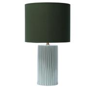 wilko Kadence Table Lamp with Striped Base, Green Shade, Corded Electric