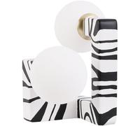 wilko Kaya Table Lamp, Black and White, 48.5 x 28 x 28cm, Glass, Polymer, 4W Max, G9, Bulb Not Included, Cable Length 1.8m, Modern Design