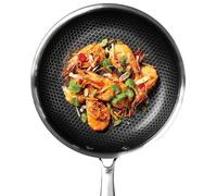 wilko Kitchen Master Hex Stainless Steel Frying Pan, Black, 28cm, Stainless Steel, Non-Stick Coating, Ergonomic Design