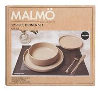 wilko Malmo 12 Piece Dinner Set, Greige, Stacking Design, Contemporary Scandi Collection, Everyday and Special Occasions
