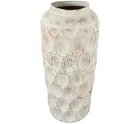 wilko Metal Vase, Tall Isla Design, White, 54 x 20 x 20cm, Modern Rustic Style, Decorative Home Accent
