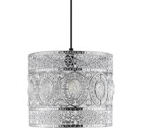 wilko Moxie Lampshade, Chrome, Metal, 30 x 25cm, 10W Max, Bulb Not Included, Traditional Design