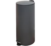 wilko My Home Round Pedal Bin, Charcoal, 30L Capacity, Soft-Close Lid, Pedal Opening, Hands-Free Operation, Removable Inner Bucket, Anti-Scratch Base, Easy Maintenance, Kitchen