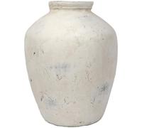 wilko Nordic Large Textured Vase, White, 34cm Height, Rustic Cracked Design, Decorative Ceramic, Suitable for Fresh and Dried Flowers