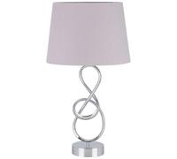 wilko Ornate Silver Sculpture Lamp, Silver, 52cm, Metal, Fabric, 10W Max, Edison Screw/ES, Bulb Not Included, Cable Length 1.5m, Modern Design