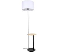wilko Peter Floor Lamp with Table - Black and Cream, Modern Style, Built-in Storage Table, Indoor Use, 160 x 47 x 40cm