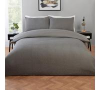 wilko Romilly Matelasse Duvet Set Grey King, Cotton, Textured Pattern, 3 Piece