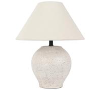 wilko Sarah Table Lamp Cream, Textured Ceramic Base, Small Edison Screw, 34cm Height, 28cm Width, 1.5m Cable