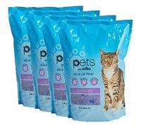 wilko Silica Cat Litter Crystals - Each Pack 3.8L - 4 Pack - Absorbent, Dust-Free & Odour Controlling - Economical & Long Lasting - Bundle - Make Cleaning Easier