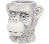 wilko Solar Monkey Planter, Outdoor, 30.5cm, Grey, Magnesia, LED Light-Up Eyes, Water-Resistant
