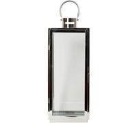 wilko Stainless Steel Candle Holder Lantern, Home Decor, Silver, Modern 53.5 x 22 x 21cm