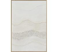 wilko Textured White Abstract Framed Canvas, Modern Wall Art, Living Room, Silver Metallic Box Frame, 62cm Height