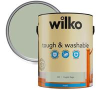 wilko Tough and Washable Paint 5L, English Sage, Matt Emulsion, Premium Quality Home Paint
