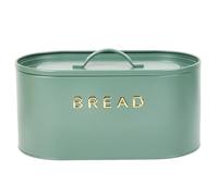 wilko Typhoon 4 Piece Storage Set, Green, Coated Steel, Bread Bin with Tea Coffee Sugar Canisters, Solid Pattern, Modern Style, Lids with Handle, 39 x 18 x 12cm