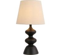 wilko Zahra Table Lamp, Black, 49 x 28 x 28cm, Fabric, Metal, Polymer, 10W Max, Edison Screw/ES, Bulb Not Included, Cable Length 1.8m, Modern Design