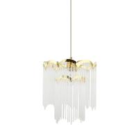 wilko Zaira Pendant Light, Chandelier Style, 35 x 35 cm, Gold, Indoor Ceiling Light Fixture, Modern Elegant Design