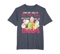 Will Be an Old Lady with A House Full of Sheeps Funny Farmer T-Shirt, Men's Big and Tall, Heather Blue, 6X Tall