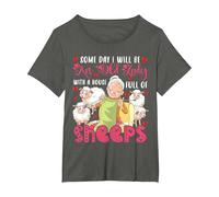 Will Be an Old Lady with A House Full of Sheeps Funny Farmer T-Shirt, Women's Plus, Asphalt Grey, 6X