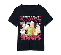 Will Be an Old Lady with A House Full of Sheeps Funny Farmer T-Shirt, Women's Plus, Black, 3X