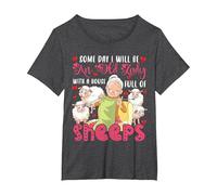 Will Be an Old Lady with A House Full of Sheeps Funny Farmer T-Shirt, Women's Plus, Dark Heather Grey, 1X
