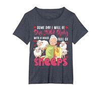 Will Be an Old Lady with A House Full of Sheeps Funny Farmer T-Shirt, Women's Plus, Heather Blue, 1X