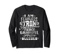 Will Be Fearless Strong Blessed Awesome Motivational Quote Long Sleeve T-Shirt