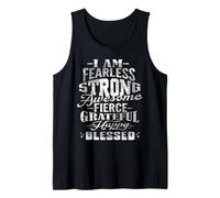 Will Be Fearless Strong Blessed Awesome Motivational Quote Tank Top