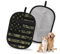 WILL BUDXEG Camo American Flag Pet Hair Removal Glove for Dogs & Cats, Tool for Couch, Carpet, Car Seat