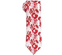 WILL BUDXEG Mens Novelty Necktie Ties Funny Neckties Fashion Neck Ties, Halloween Scary Bloody Â€‹handprint, One size