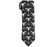 WILL BUDXEG Mens Novelty Necktie Ties Funny Neckties Fashion Neck Ties, Horror Goat Pentagram Gothic Wicca Halloween, One size