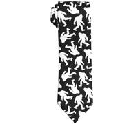 WILL BUDXEG Mens Novelty Necktie Ties Funny Neckties Fashion Neck Ties, Sasquatch White Black Funny Bigfoot, One size