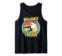 Will Dance for BBQ Funny Fat Barbecue Lover Pole Dancing Tank Top