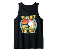 Will Dance for Tacos Funny Fat Man Mexican Food Humor Design Tank Top
