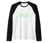 Will Fix Computer for Hummus Arab Jew PC Repair Technician Raglan Baseball Tee
