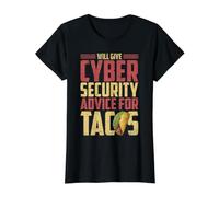 Will Give Cybersecurity Advice for Tacos Value Graphic T-Shirt, Women, Black, XL