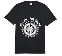 Will Hike for Cache Compass Treasure Chest Comfort Colors Adult Heavyweight T-Shirt