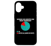 Will I have a beer today? Yes or yes (only in red) Case for iPhone 16 Plus