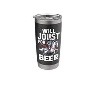 Will Joust for Beer Funny Knight Humor Stainless Steel Insulated Tumbler
