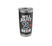 Will Joust for Beer Knight Humor Design Stainless Steel Insulated Tumbler