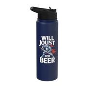 Will Joust for Beer Knight Humor Design Stainless Steel Insulated Water Bottle
