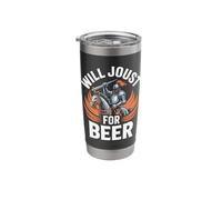 Will Joust for Beer Rustic Knight Medieval Stainless Steel Insulated Tumbler