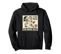 Will Leave The House For Garage Sales Linocut Pullover Hoodie