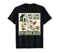 Will Leave The House for Garage Sales Linocut T-Shirt