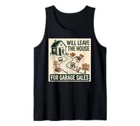 Will Leave The House for Garage Sales Linocut Tank Top