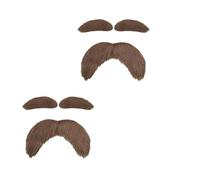 WILL LIKE Fake Beard Self Adhesive Fake Beard Realistic Fake Beard for Men Suitable for Carnival Cosplay Halloween Party Festival (Brown)