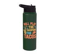 Will Play The Saxophone for Tacos Stainless Steel Insulated Water Bottle