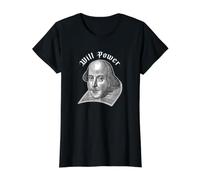 Will Power Funny William Shakespeare Literature Meme Value Graphic T-Shirt, Women, Black, XS