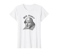 Will Power Funny William Shakespeare Literature Meme Value Graphic T-Shirt, Women, White, S