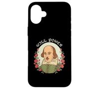 Will Power Portrait Of William Shakespeare With Roses Case for iPhone 16 Plus