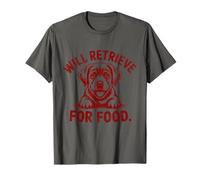 Will Retrieve for Food Funny Labrador Puppy Owner Gift Red T-Shirt